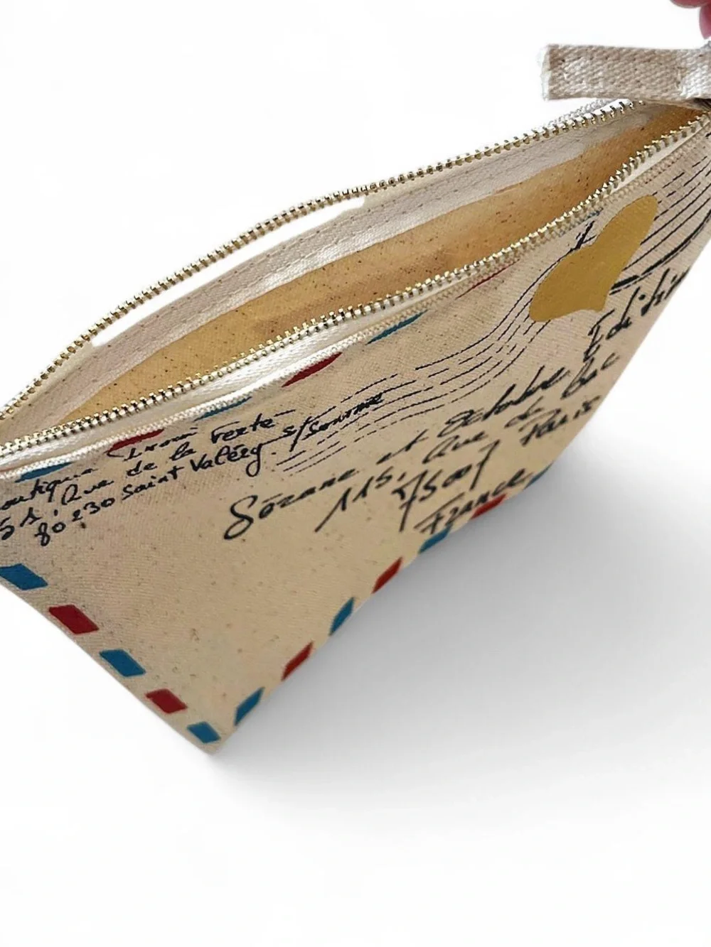 NWOT!! Sezane Inoui  Edition imprime Envelope Canvas Pouch